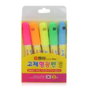 고체형광펜 제트스틱 5색세트