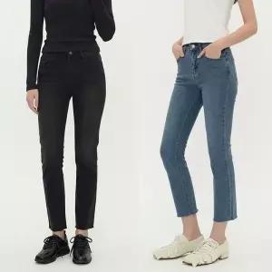 [라일리여성의류] Rly 컷팅 크롭진 청바지 스판 슬림핏 데님팬츠 여자