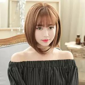 자연스러운통가발 여성가발 짧은머리 웨이브 여성인모 가발쇼핑몰-WFOGBH0