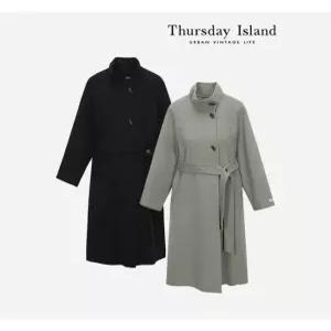 [써스데이아일랜드][Thursday Island] 하이넥 벨트 롱 핸드메이드코트(T238MCT253W)