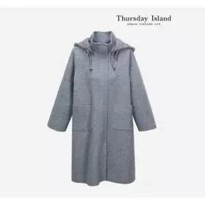 [써스데이아일랜드][Thursday Island] 배색후드 롱 핸드메이드 코트(T238MCT245W)