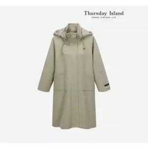 [써스데이아일랜드][Thursday Island] 배색후드 롱 핸드메이드 코트(T238MCT244W)