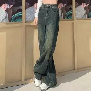 [라일리여성의류] Rly 팬츠 빅사이즈 여성 스트레이트 코디 청일자바지