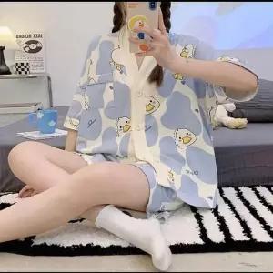 [라일리여성언더웨어] Rly 파자마 세트 반바지 반팔 잠옷 여성 캐릭터 홈웨