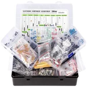 2200개 전자 부품 모음 키트 커패시터 저항기 트랜지스터 인덕터 다이오드 전위차계 IC LED 및 PCB