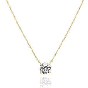PAVOI 14K 금도금 crystal 지르코니아 큐빅 목걸이 3mm woman 패션목걸이 앙티 솔리테어 골드 5캐럿