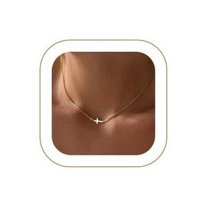woman 로튼소 크로스 목걸이 신앙 귀여운 심플하고 14K 부활절 체인 바구니 작은 패션목걸이 종교 스터퍼 선물 골드 앙증맞은 트렌디한 펜던트 세례 도금 실버 보석