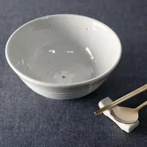 꽃 고백자 국산 도자기 삼각 면기 2size