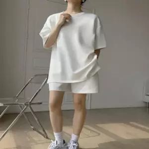 셀럽하우스 여자 무지 반팔 반바지 트레이닝 홈웨어 상하의 세트