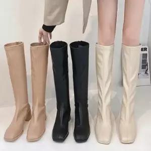 부츠 가벼운 겨울 보온 기모 방한 부츠 사각코 신발-WFOI6FT