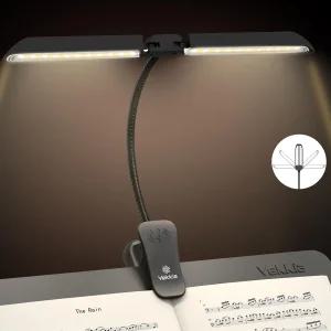 베키아 64 LED 충전식 음악 스탠드 조명 - 피아노 램프의 접이식 클립 그랜드 독서를 위한 5가지 밝기×3