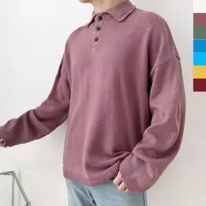 [리빌모아]남자 빅사이즈 데일리 단추 카라 니트 티 DMES-KNA-STS12665791