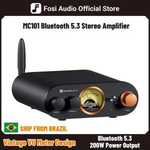 Fosi Audio MC101 Bluetooth 스테레오 앰프 VU 미터가있는 홈 오디오 미니 패시브 스피커 용 2 채널 HiFi
