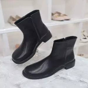 라운드 베이직 플랫 워커 앵클 부츠 4cm MDBL100092_GN