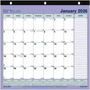 브라운라인 2026 월간 책상 패드 캘린더 1월부터 12월까지 12개월 3홀 펀칭 11인치 x