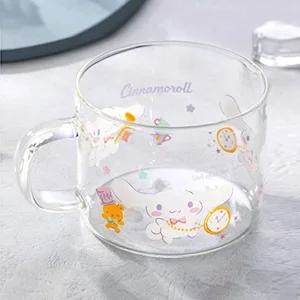 이유식용품 컬러 유리컵 손잡이 450ml