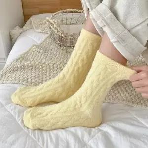 1+1 울 따뜻한 도톰 칼라 수면 양말