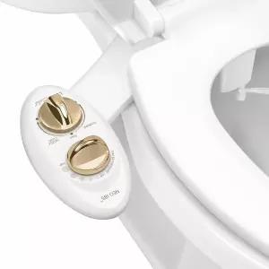 LUXE 비데 NEO 185 - 듀얼 노즐 셀프 클리닝 변기용 비전기 부착 수압 조절 가능 후면 및 여성용 세척기
