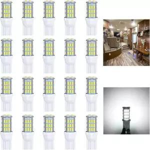 Antline T10 921 194 168 175 LED 전구 흰색 20팩 슈퍼 브라이트 3014 42-SMD 교체 12볼트 RV 캠핑카