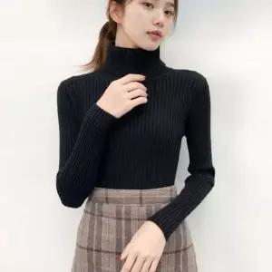[하프클럽/]니트 여자 긴팔 목폴라 이너티 티셔츠 골지 슬림 터틀넥