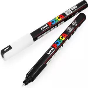POSCA Uni PC-1MR 0.7mm 페인트 마커 - 흑백(2팩)