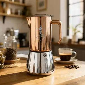 FIAMMA FERRO 프리미엄 이탈리안 모카 냄비 - 12컵 600ml 스테인리스 스틸 구리 PVD 마감 인덕션 호환