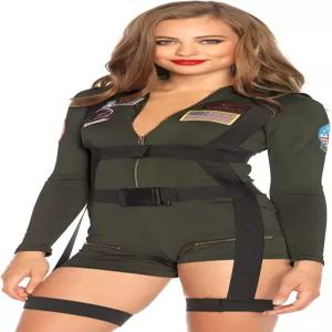 레그 애비뉴 여성용 탑건 스판덱스 롬퍼 코스튬