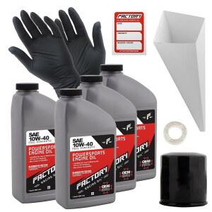 Factory Racing Parts Kawasaki 400 Bayou/Prairie ATV, 800 900 1000 1500 Vulcan, 600 636 닌자 오토바이와 호환되는 오일 체인지 키트 - 10W-40 풀 합성 4쿼트 포함