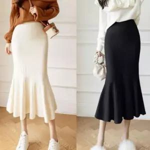 [하프클럽/]여성 롱 니트 데일리 데일리룩 치마