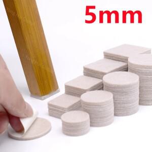 5mm 두께 펠트 의자 다리 패드 원형 사각형 바닥 보호대 자가 접착 가구 테이블 범퍼 미끄럼 방지 매트