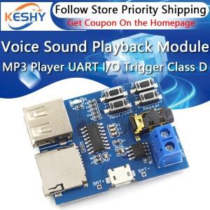 음성 사운드 재생 모듈 Arduino호환 MP3 플레이어 UART I/O 트리거 클래스 D 증폭기 보드 5W 8M 수납함 DY-