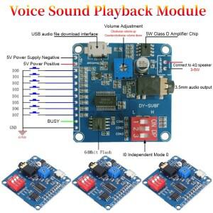 음성 사운드 재생 모듈 아두이노호환 MP3 플레이어 UART I/O 트리거 클래스 D 앰프 보드  저장 DY-SV8F SD/