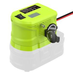 Ryobi18V 리튬 이온 배터리 용 18V to12V 스텝 다운 컨버터 시가 라이터가있는 전원 휠 어댑터 전압 감속기