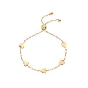 woman PAVOI 팔찌 우정 러브 도금 조절 솔리테어 데이 브레이슬릿 14K 가능한 하트 세트 발렌타인 골드