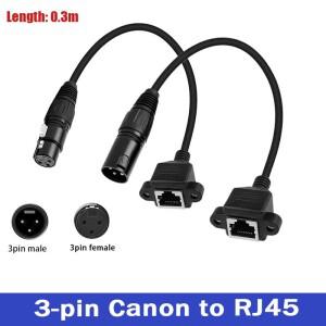 3핀 XLR - RJ45 네트워크 케이블 어댑터 디지털 오디오 및 비디오 2코어 암형 신호 DMX512 커넥터