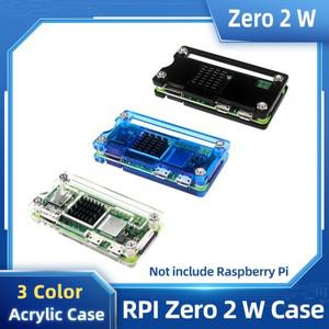 Raspberry pi호환 Zero 2 W 아크릴 케이스 투명 검정색 파란색 쉘 W용 옵션 패시브 냉각 방열판
