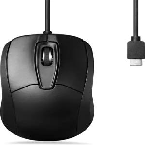 Perixx PERIMICE209C USB 타입 C 유선 광학 마우스 5.9피트 케이블 1000DPI 블랙 (11994)