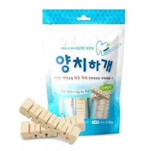 강아지 양치하개 덴탈껌 14p 210g 덴탈 동견건조 강아지 반려견 파우치 간식 트릿 비스켓 애견