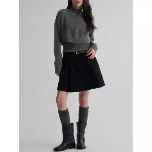 에잇세컨즈 브랜드관 벨티드 플리츠 미니스커트 블랙 356127CM05 3393083