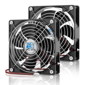 이지 클라우드 120mm 12V 컴퓨터 팬 2핀 DC 냉각 1800RPM 듀얼 볼 베어링 12볼트 고성능 2팩