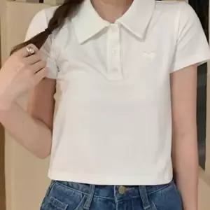 티셔츠 여성 카라 반팔 크롭 봄 여름 캐주얼 캐주얼티 학생티셔츠 데일리티 여자카라티