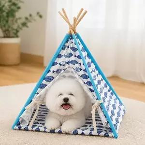 고품질 인디언 애견 텐트 소형 반려동물 집 강아지 고양이 숨숨집 펫 하우스 애견텐트 펫텐트 WFOGA7B