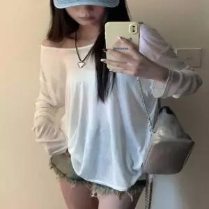 긴팔티셔츠 시스루 화이트 봄 여름 티셔츠