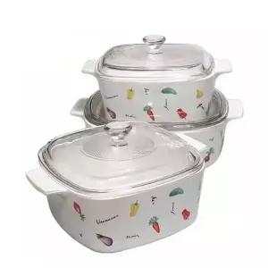 swK 양수 냄비 사각세트 코닝 찌개 도자기 가정 직화
