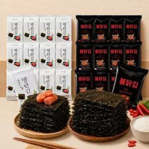 하동 녹차 명란김 12봉 + 매콤하게 맛있는 불닭김 식탁김 12봉(총 24봉)