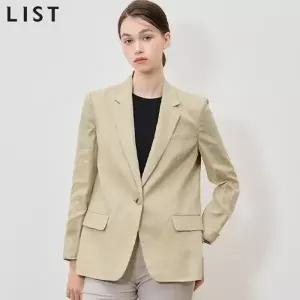 [리스트(LIST)] 격식있는 린넨100프로 세미오버핏 원버튼 재킷 (택가격: 338000원)