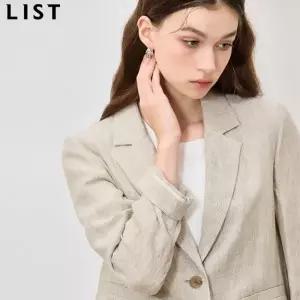 [리스트(LIST)] 품격있는 린넨소재 글렌 크롭 재킷 (택가격: 358000원)