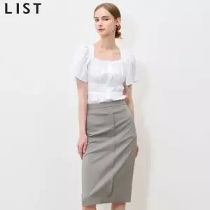 [리스트(LIST)] 센터 라인 포인트 스커트 (택가격: 158000원)