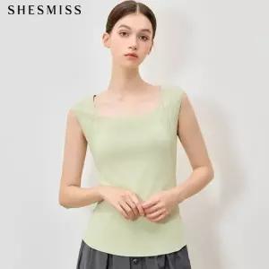 [쉬즈미스(SHESMISS)] 찰랑 스퀘어넥 슬리브리스 니트 탑 (택가격: 118000원)