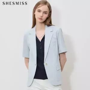 [쉬즈미스(SHESMISS)] 고퀄러티 린넨 블렌디드 반팔 자켓 (택가격: 398000원)